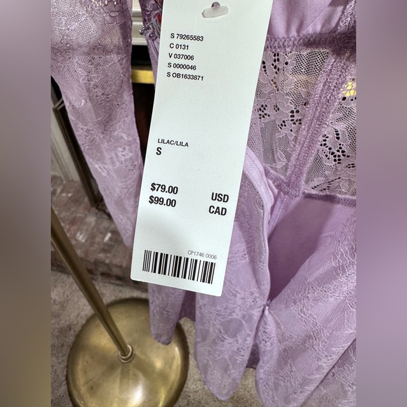 Coquette Lavender Lace Romper – Urban Outfitters NWT Babydoll Corset Sheer S - Picture 8 of 10